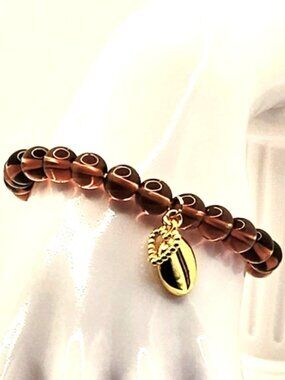 Coffee Bean Bracelet, Coffee Lover Gift, Espresso Charm Bracelet, Brown Beads